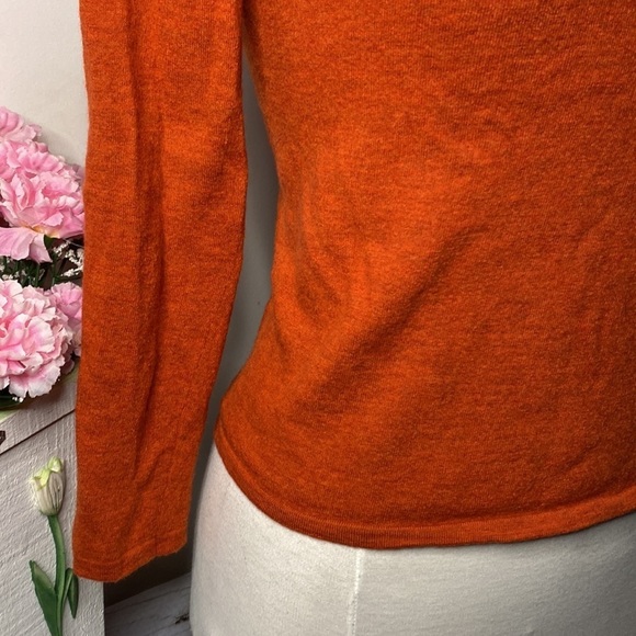 🌷Paul Costelloe🌷 Burnt Orange 100% Merino Wool Crop Sweater - Picture 4 of 11